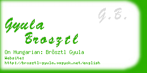 gyula brosztl business card