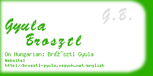 gyula brosztl business card